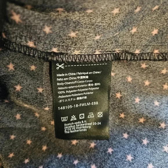 Scotch & Soda Stars Print Long Sleeve Low Waist Mini Ruffled Dress Size Medium. - Picture 15 of 16